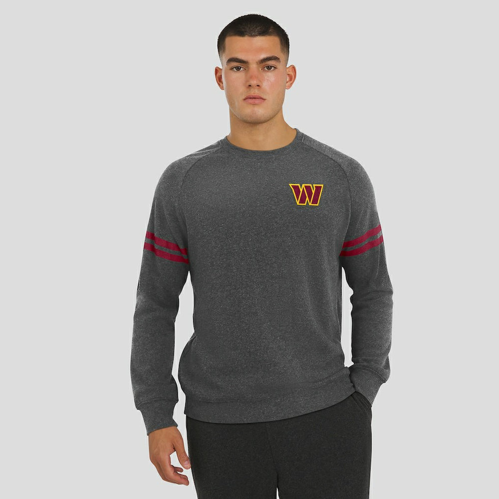 Washington Commanders J. Palmer Players Lounge Raglan Tri-Blend Sweatshirt - Dark Heather Gray - NFL