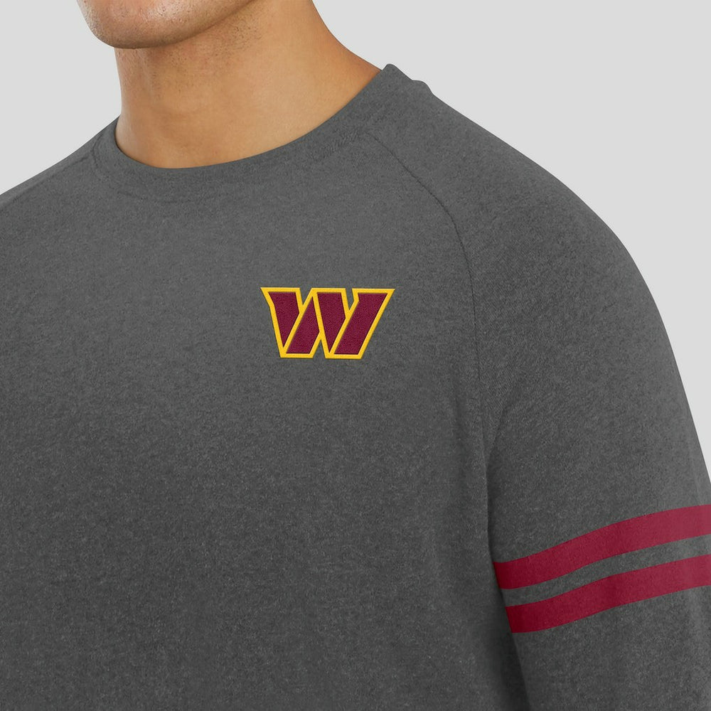 Washington Commanders J. Palmer Players Lounge Raglan Tri-Blend Sweatshirt - Dark Heather Gray - NFL