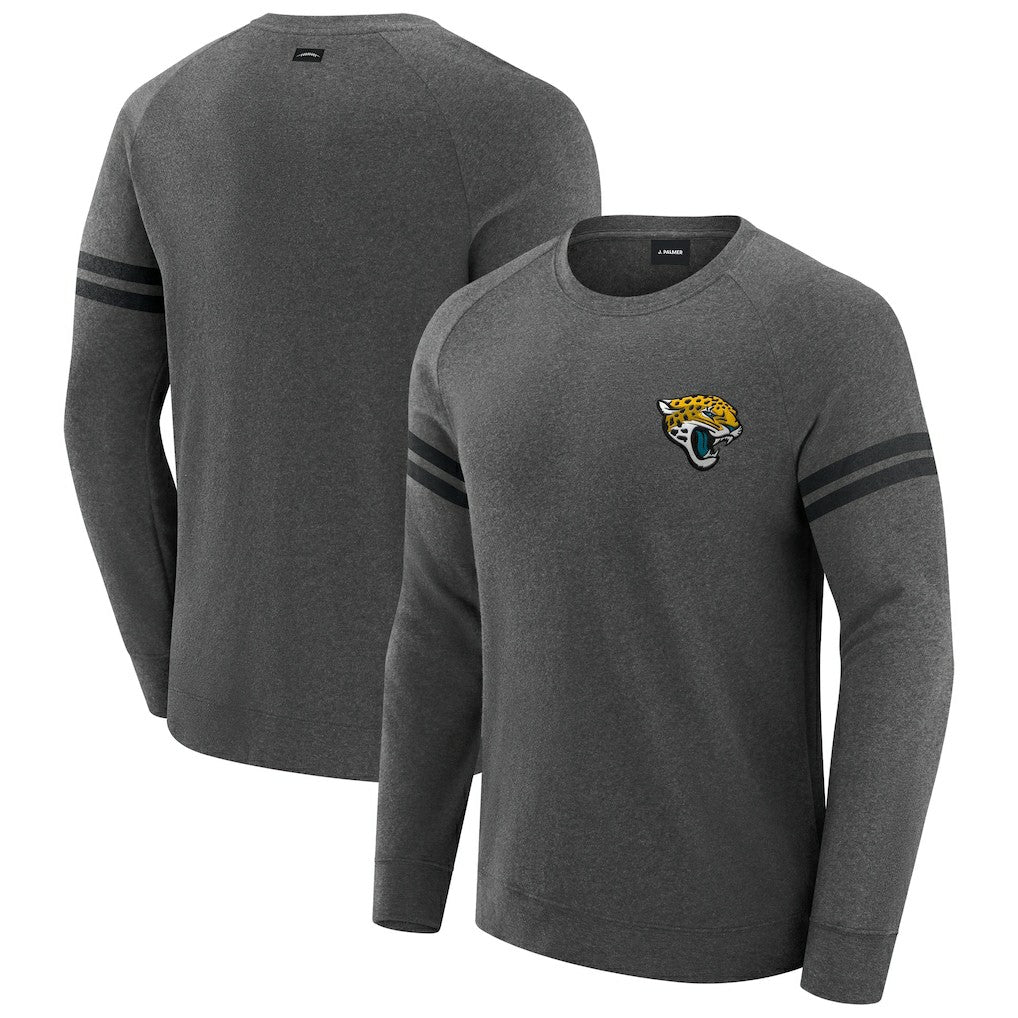 Jacksonville Jaguars J. Palmer Players Lounge Raglan Tri-Blend Sweatshirt - Dark Heather Gray - NFL