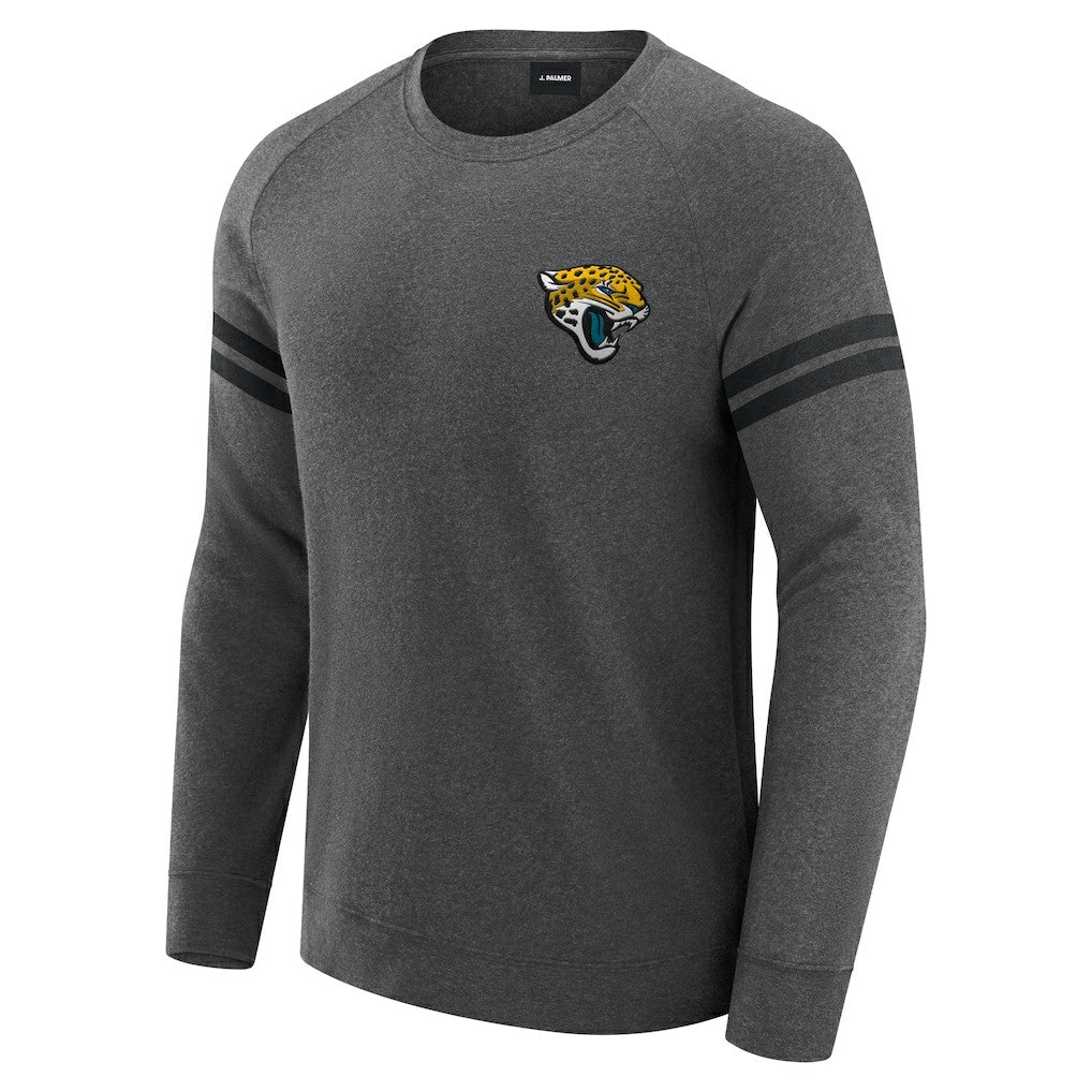 Jacksonville Jaguars J. Palmer Players Lounge Raglan Tri-Blend Sweatshirt - Dark Heather Gray - NFL