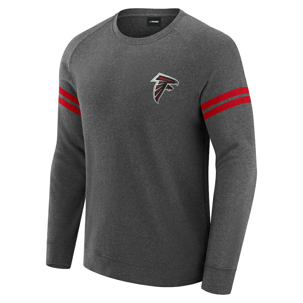 Atlanta Falcons J. Palmer Players Lounge Raglan Tri-Blend Sweatshirt - Dark Heather Gray - NFL