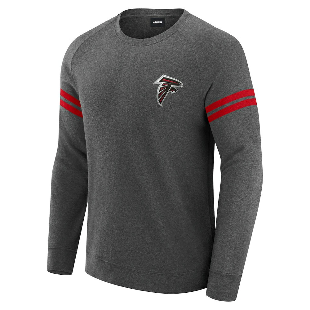 Atlanta Falcons J. Palmer Players Lounge Raglan Tri-Blend Sweatshirt - Dark Heather Gray - NFL