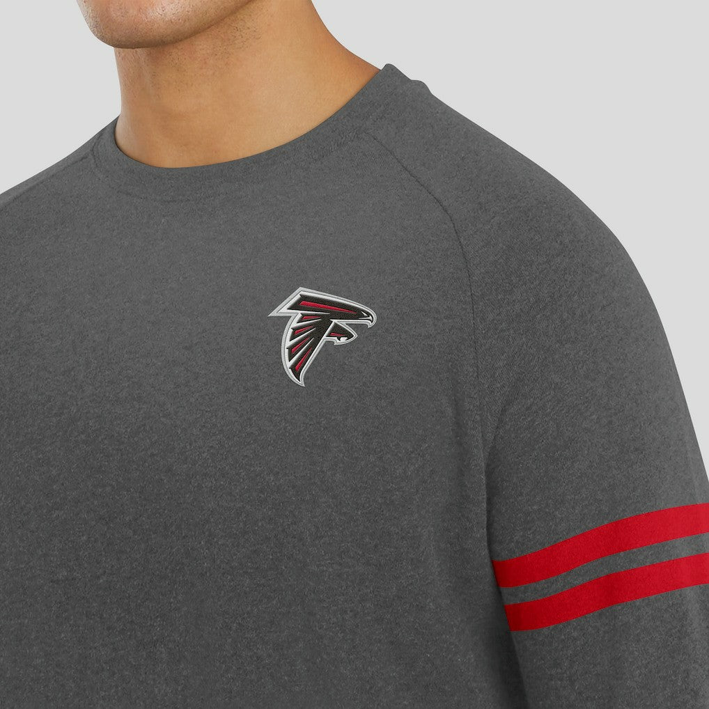 Atlanta Falcons J. Palmer Players Lounge Raglan Tri-Blend Sweatshirt - Dark Heather Gray - NFL