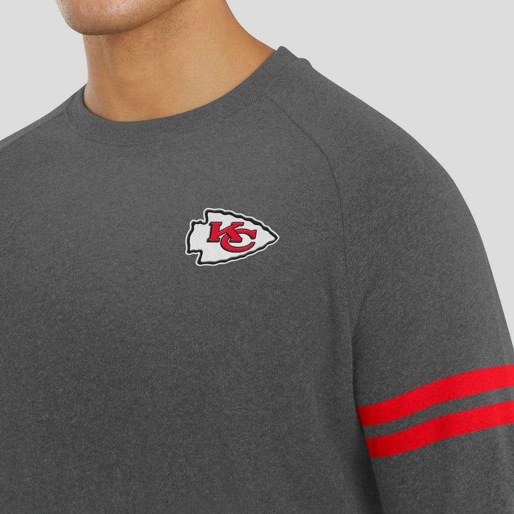 Kansas City Chiefs J. Palmer Players Lounge Raglan Tri-Blend Sweatshirt - Dark Heather Gray - NFL