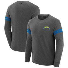Los Angeles Chargers J. Palmer Players Lounge Raglan Tri-Blend Sweatshirt - Dark Heather Gray - NFL