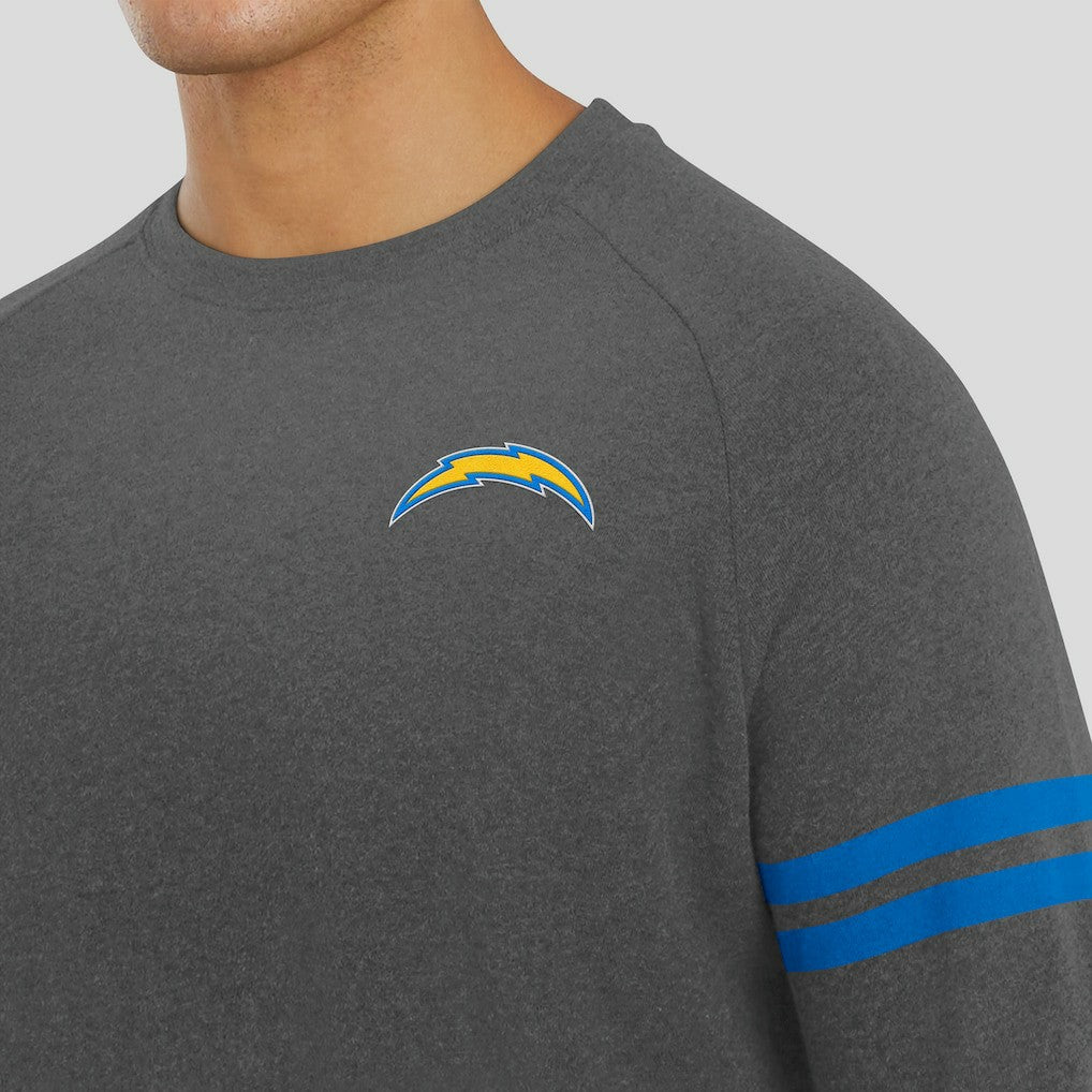 Los Angeles Chargers J. Palmer Players Lounge Raglan Tri-Blend Sweatshirt - Dark Heather Gray - NFL