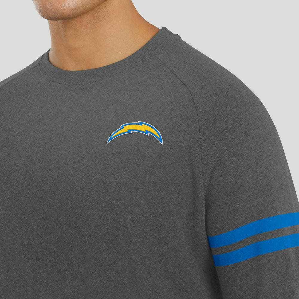 Los Angeles Chargers J. Palmer Players Lounge Raglan Tri-Blend Sweatshirt - Dark Heather Gray - NFL