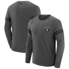 Las Vegas Raiders J. Palmer Players Lounge Raglan Tri-Blend Sweatshirt - Dark Heather Gray - NFL