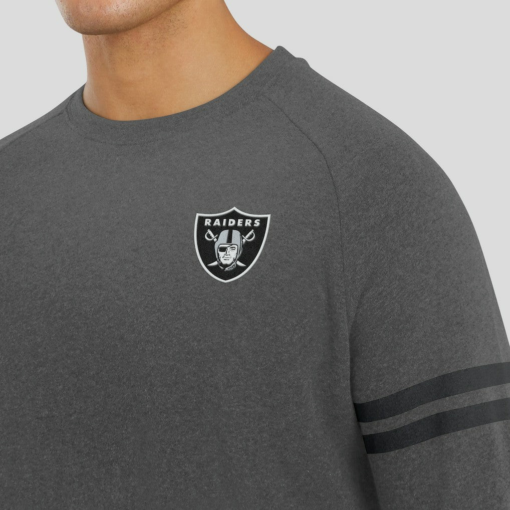 Las Vegas Raiders J. Palmer Players Lounge Raglan Tri-Blend Sweatshirt - Dark Heather Gray - NFL