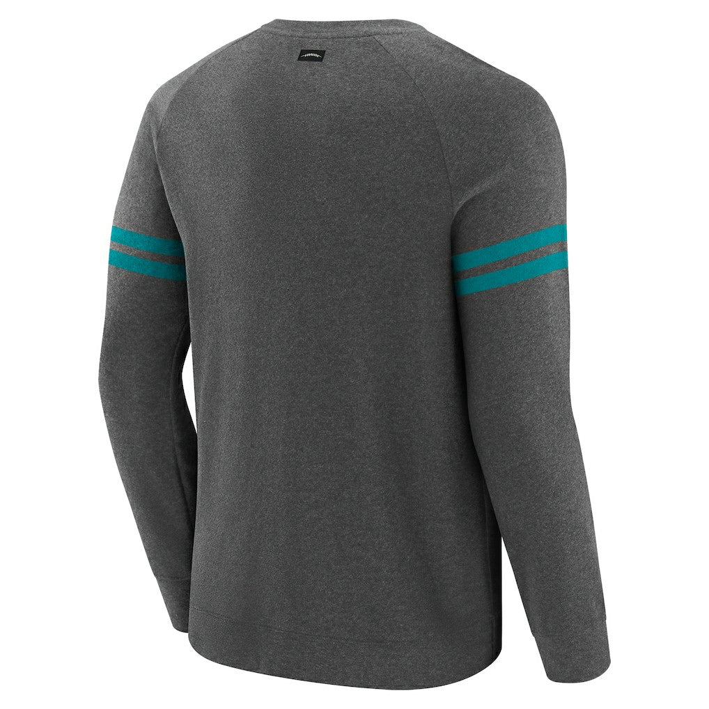 Miami Dolphins J. Palmer Players Lounge Raglan Tri-Blend Sweatshirt - Dark Heather Gray - NFL
