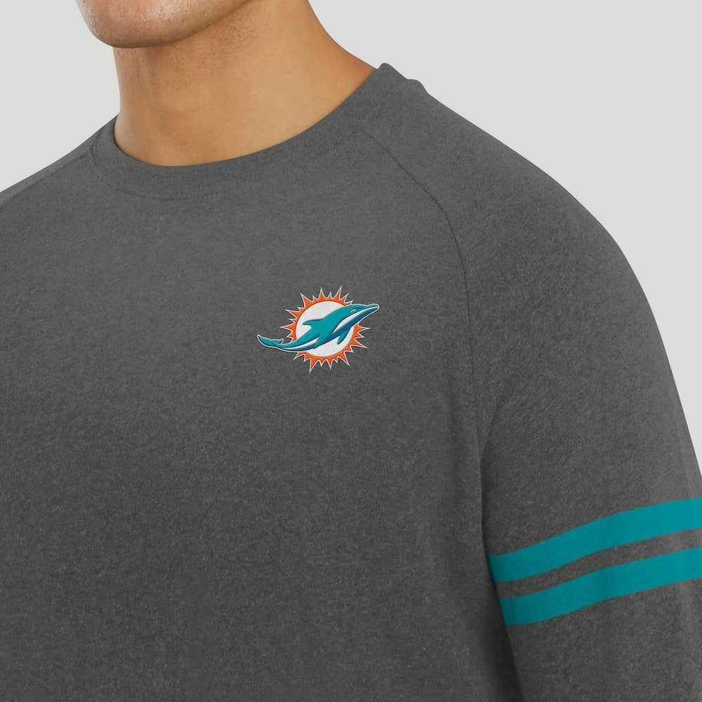 Miami Dolphins J. Palmer Players Lounge Raglan Tri-Blend Sweatshirt - Dark Heather Gray - NFL