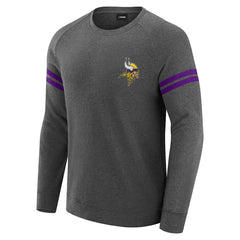 Minnesota Vikings J. Palmer Players Lounge Raglan Tri-Blend Sweatshirt - Dark Heather Gray - NFL