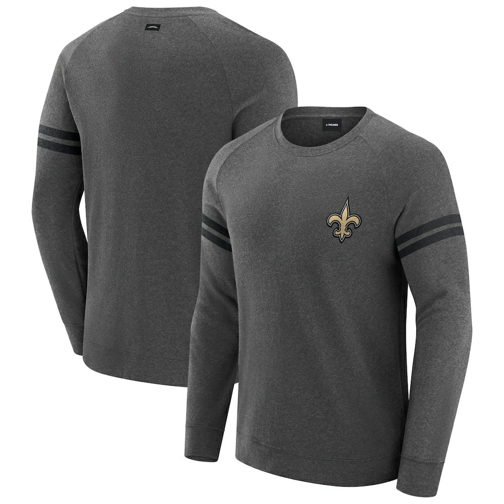 New Orleans Saints J. Palmer Players Lounge Raglan Tri-Blend Sweatshirt - Dark Heather Gray - NFL