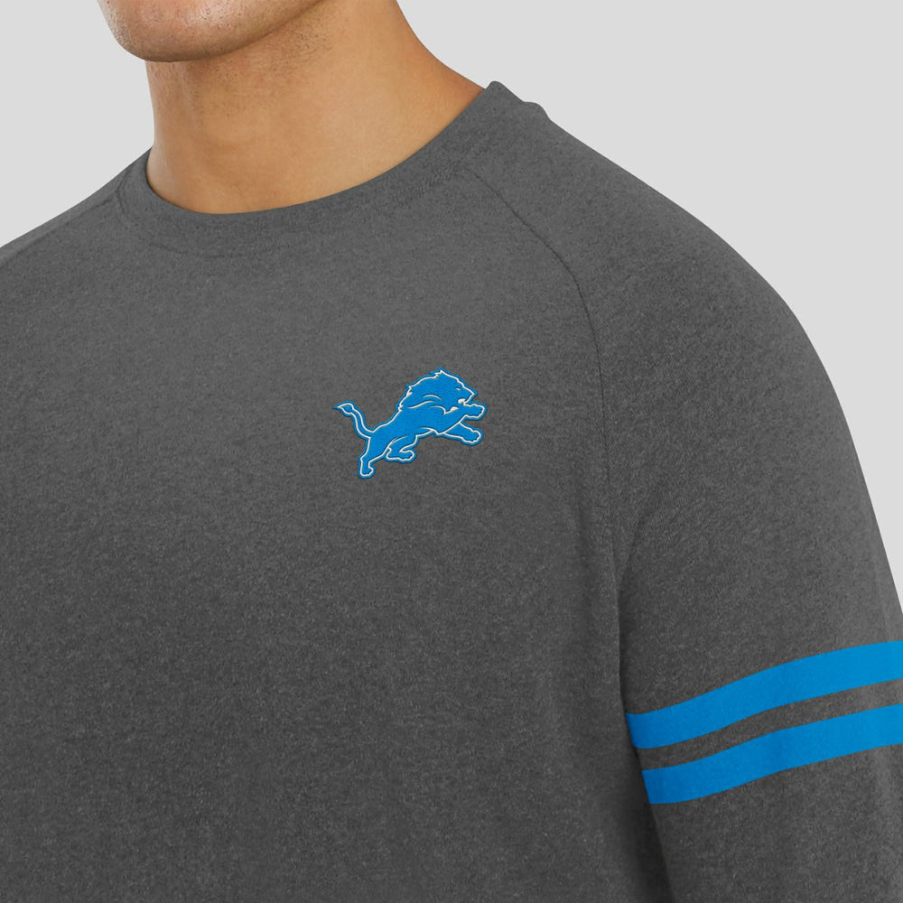 Detroit Lions J. Palmer Players Lounge Raglan Tri-Blend Sweatshirt - Dark Heather Gray - NFL
