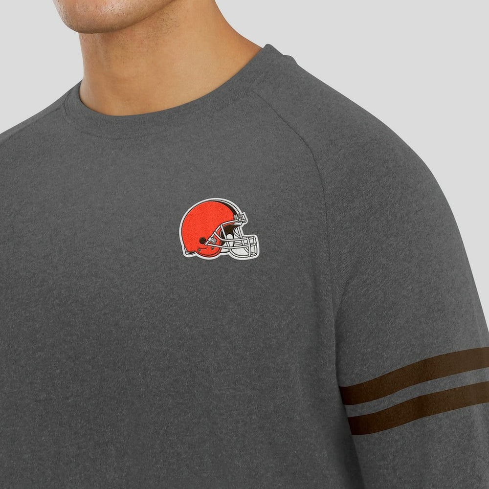Cleveland Browns J. Palmer Players Lounge Raglan Tri-Blend Sweatshirt - Dark Heather Gray - NFL