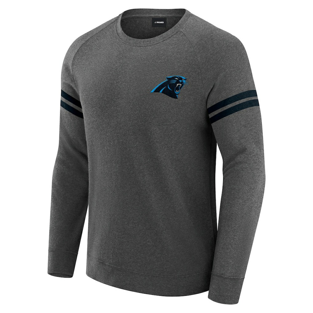 Carolina Panthers J. Palmer Players Lounge Raglan Tri-Blend Sweatshirt - Dark Heather Gray - NFL