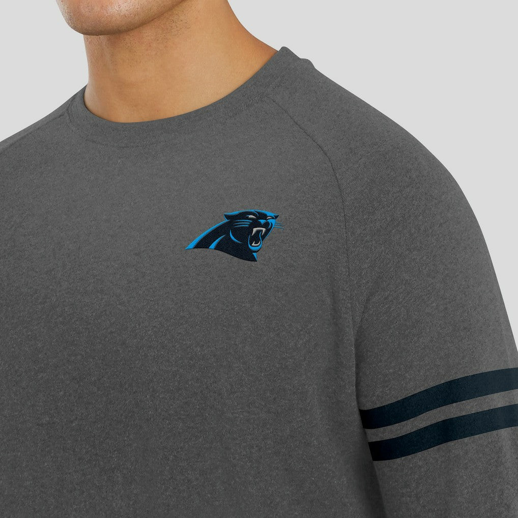 Carolina Panthers J. Palmer Players Lounge Raglan Tri-Blend Sweatshirt - Dark Heather Gray - NFL