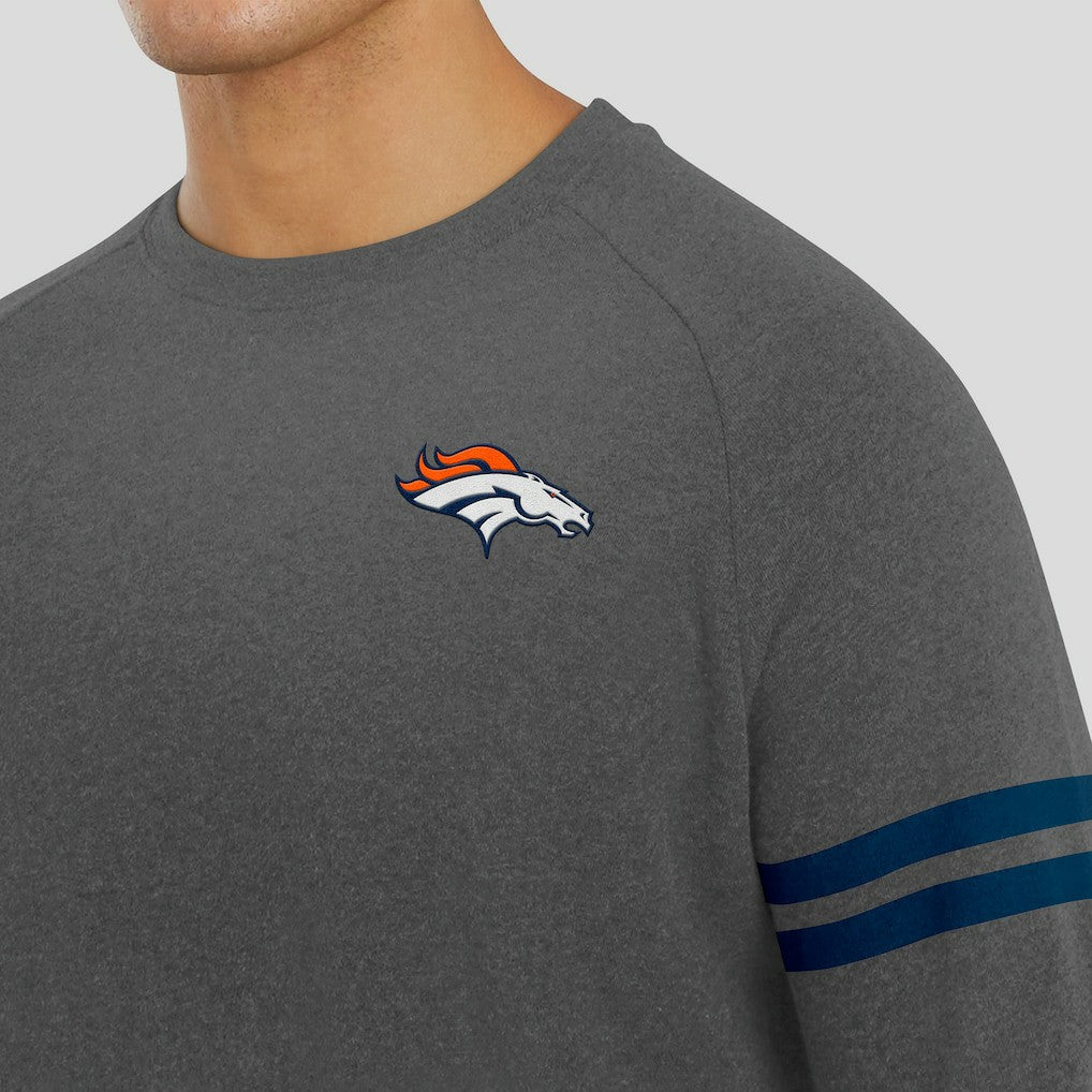 Denver Broncos J. Palmer Players Lounge Raglan Tri-Blend Sweatshirt - Dark Heather Gray - NFL