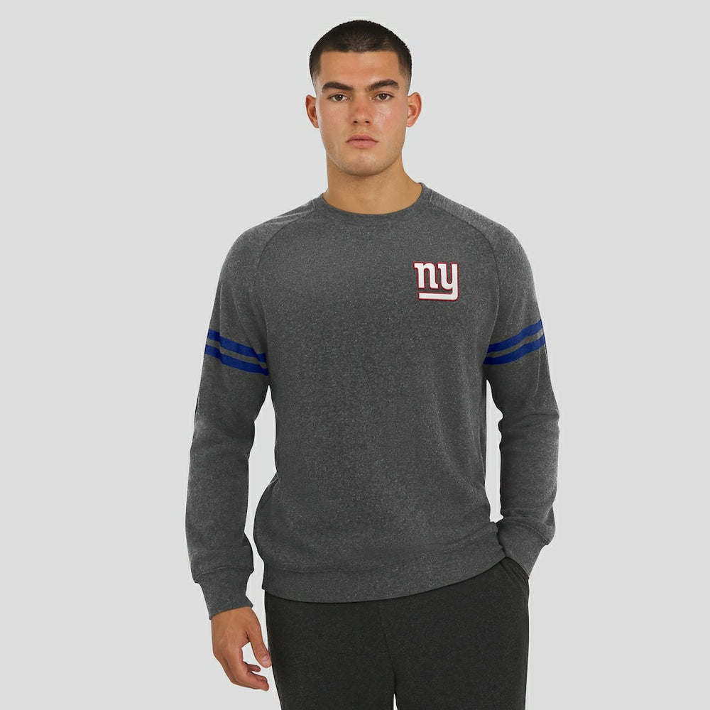 New York Giants J. Palmer Players Lounge Raglan Tri-Blend Sweatshirt - Dark Heather Gray - NFL