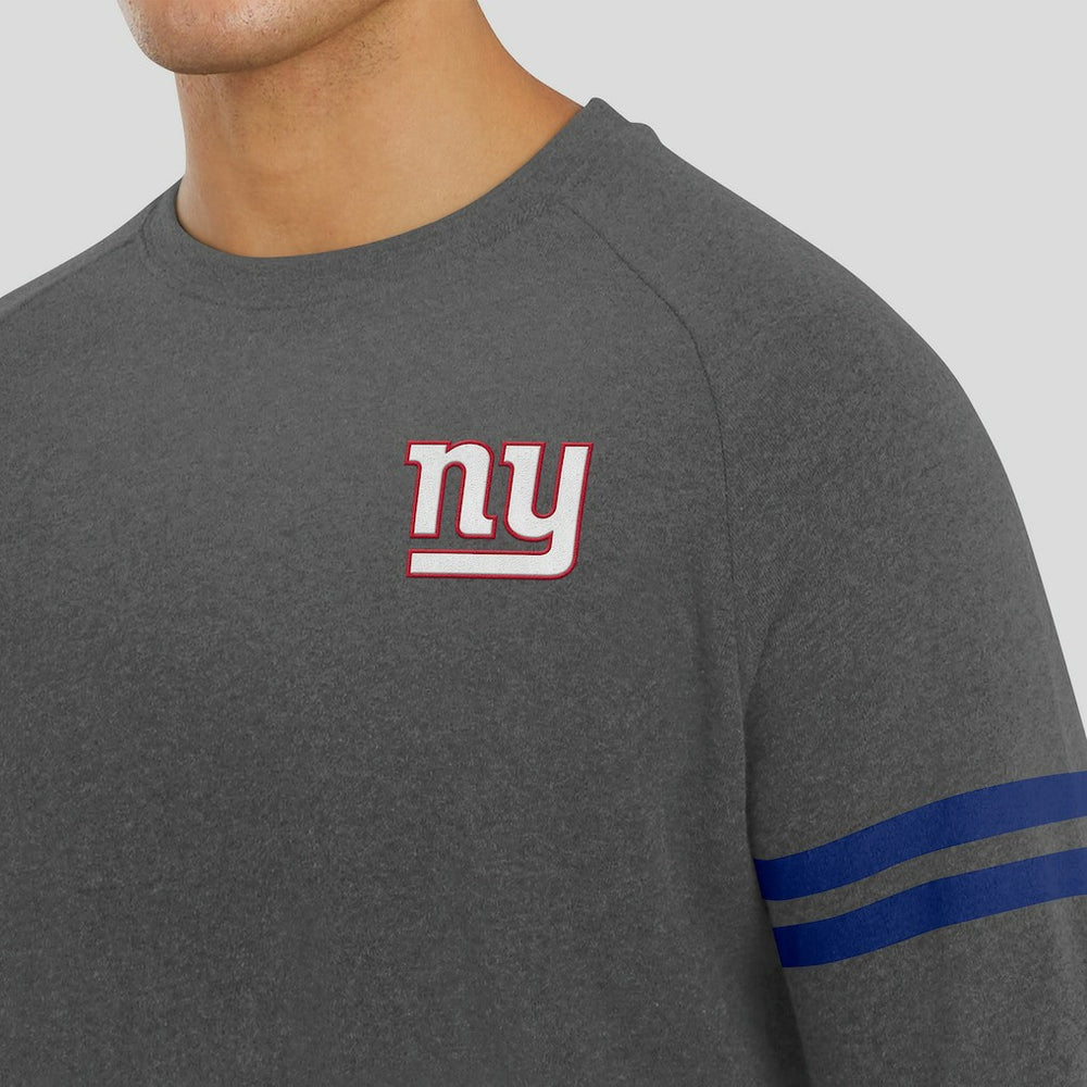 New York Giants J. Palmer Players Lounge Raglan Tri-Blend Sweatshirt - Dark Heather Gray - NFL