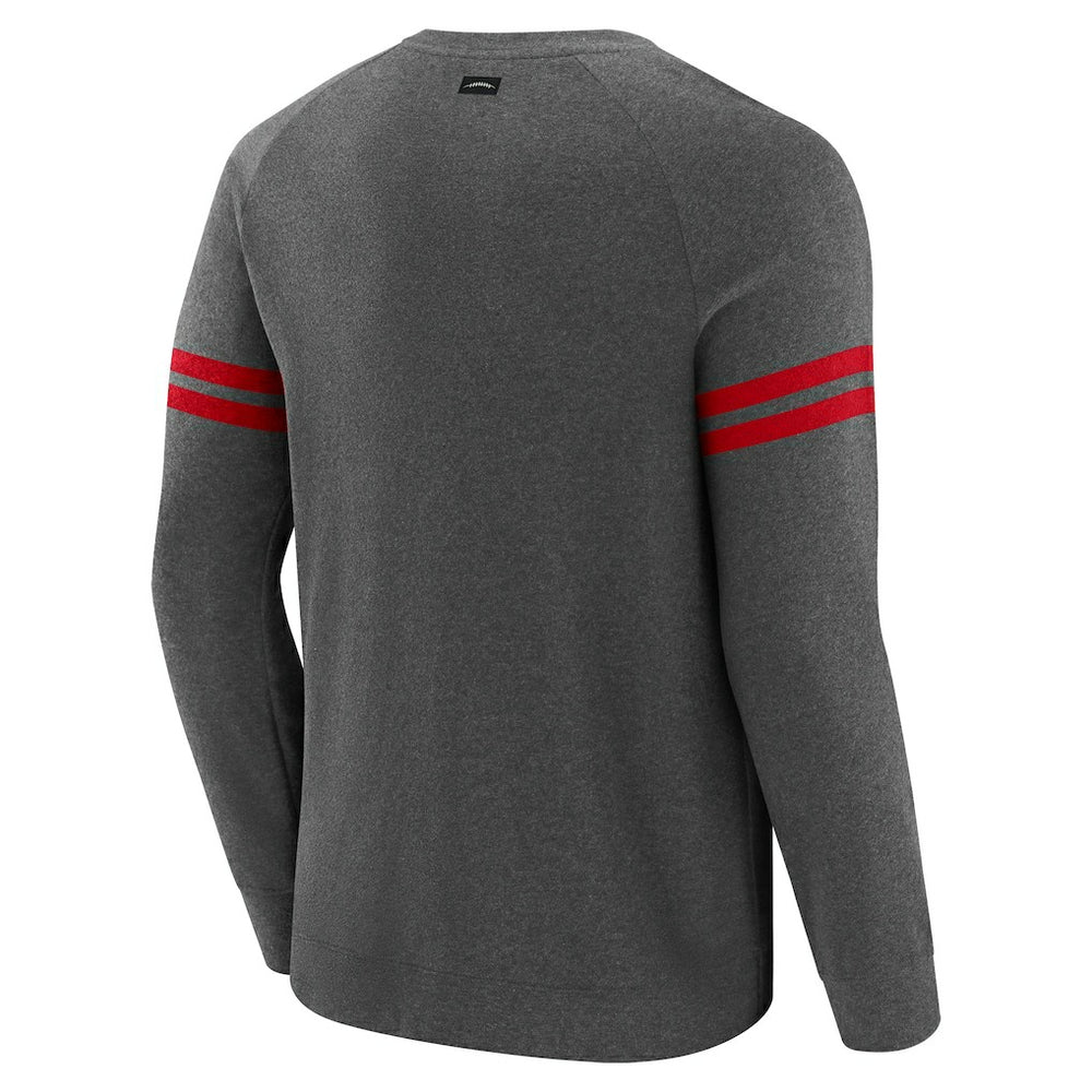 San Francisco 49ers J. Palmer Players Lounge Raglan Tri-Blend Sweatshirt - Dark Heather Gray - NFL