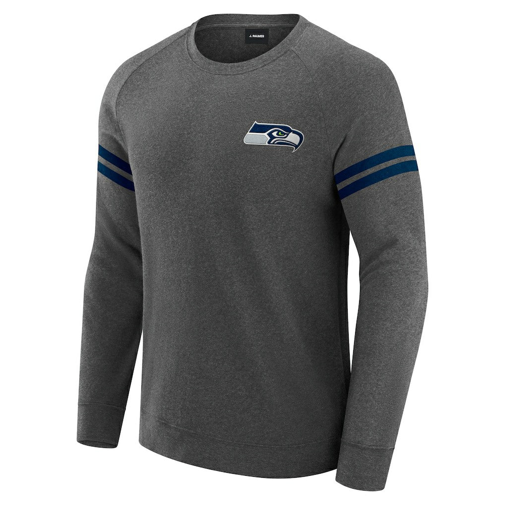 Seattle Seahawks J. Palmer Players Lounge Raglan Tri-Blend Sweatshirt - Dark Heather Gray - NFL