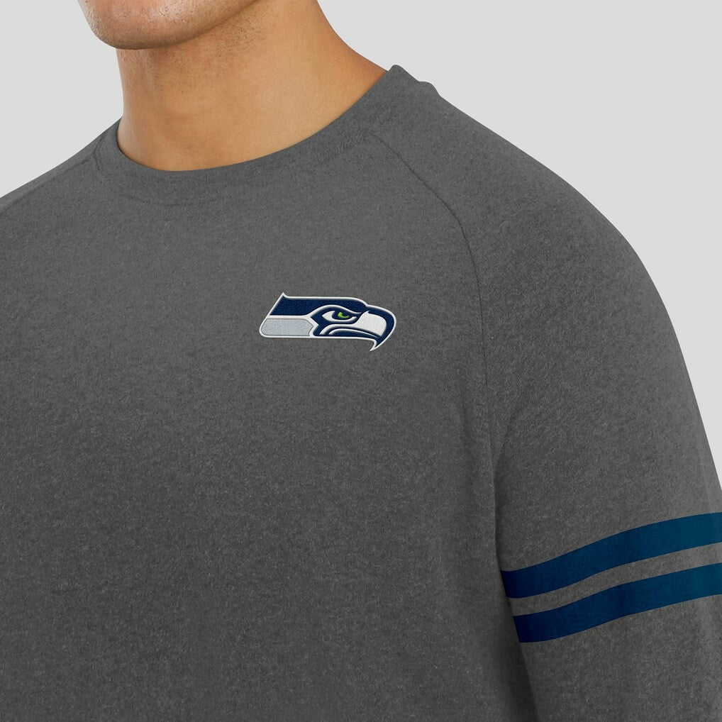 Seattle Seahawks J. Palmer Players Lounge Raglan Tri-Blend Sweatshirt - Dark Heather Gray - NFL