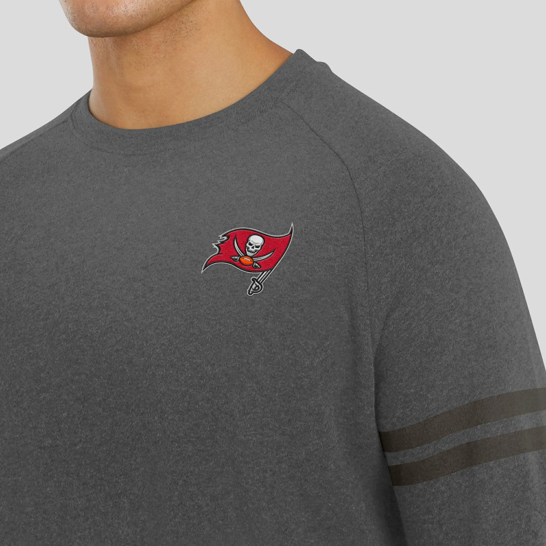 Tampa Bay Buccaneers J. Palmer Players Lounge Raglan Tri-Blend Sweatshirt - Dark Heather Gray - NFL