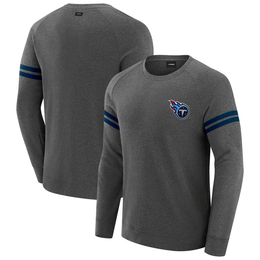 Tennessee Titans J. Palmer Players Lounge Raglan Tri-Blend Sweatshirt - Dark Heather Gray - NFL