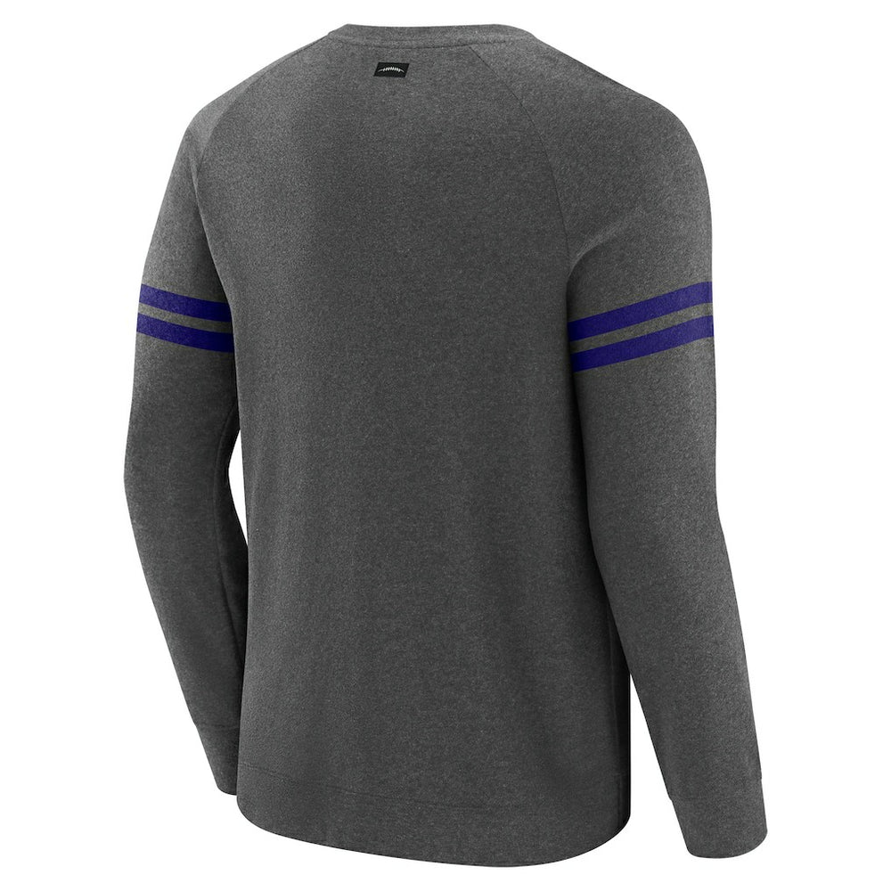 Baltimore Ravens J. Palmer Players Lounge Raglan Tri-Blend Sweatshirt - Dark Heather Gray - NFL