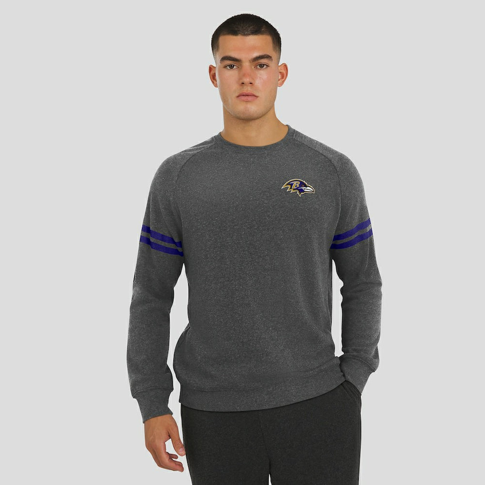 Baltimore Ravens J. Palmer Players Lounge Raglan Tri-Blend Sweatshirt - Dark Heather Gray - NFL