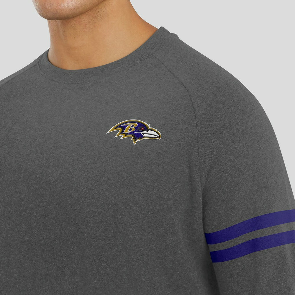 Baltimore Ravens J. Palmer Players Lounge Raglan Tri-Blend Sweatshirt - Dark Heather Gray - NFL