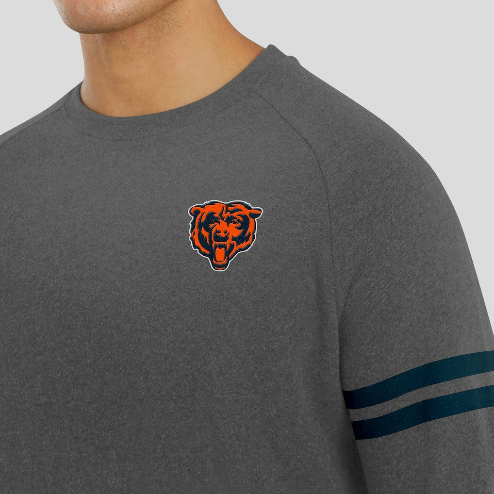 Chicago Bears J. Palmer Players Lounge Raglan Tri-Blend Sweatshirt - Dark Heather Gray - NFL
