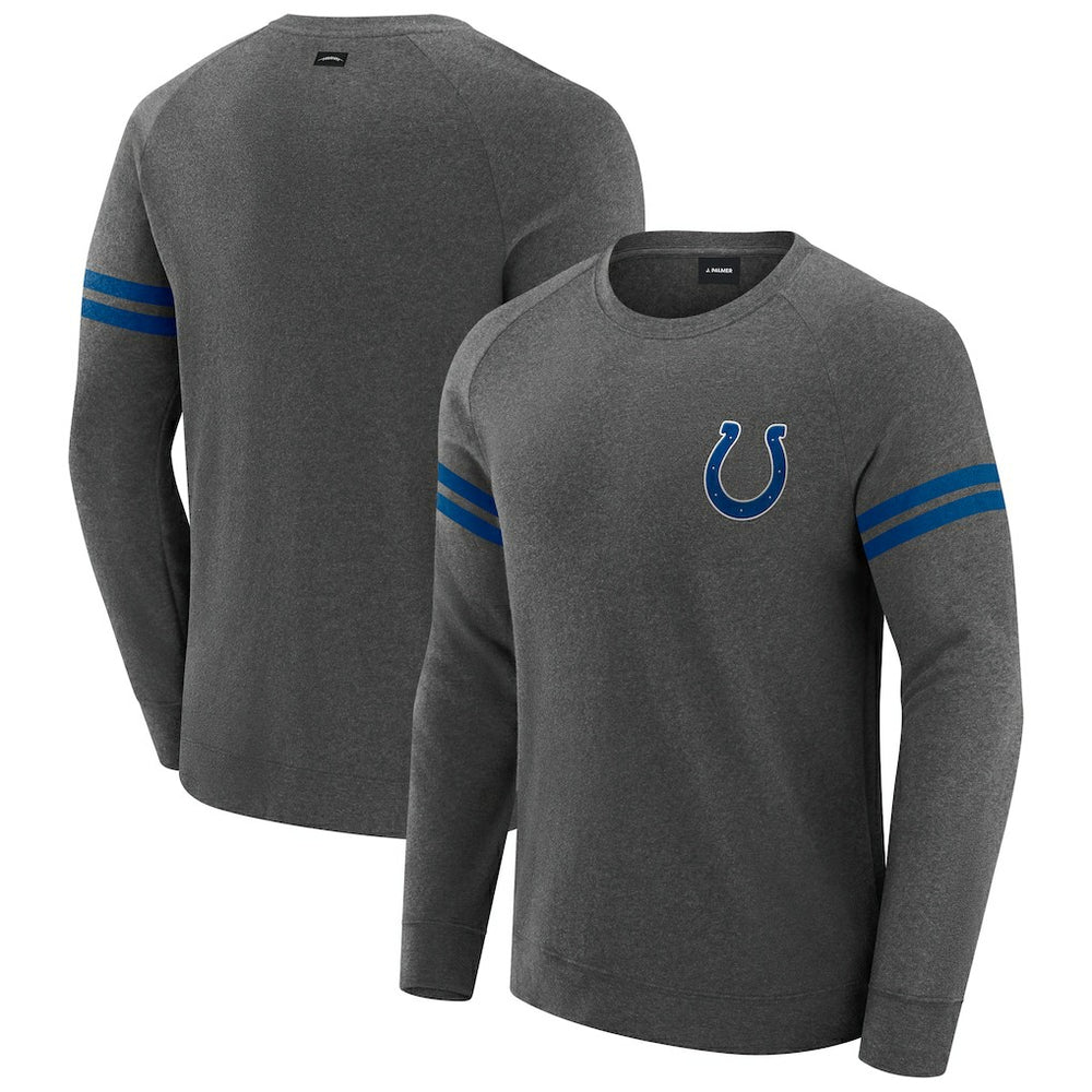 Indianapolis Colts J. Palmer Players Lounge Raglan Tri-Blend Sweatshirt - Dark Heather Gray - NFL