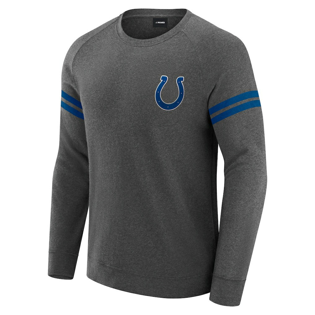 Indianapolis Colts J. Palmer Players Lounge Raglan Tri-Blend Sweatshirt - Dark Heather Gray - NFL