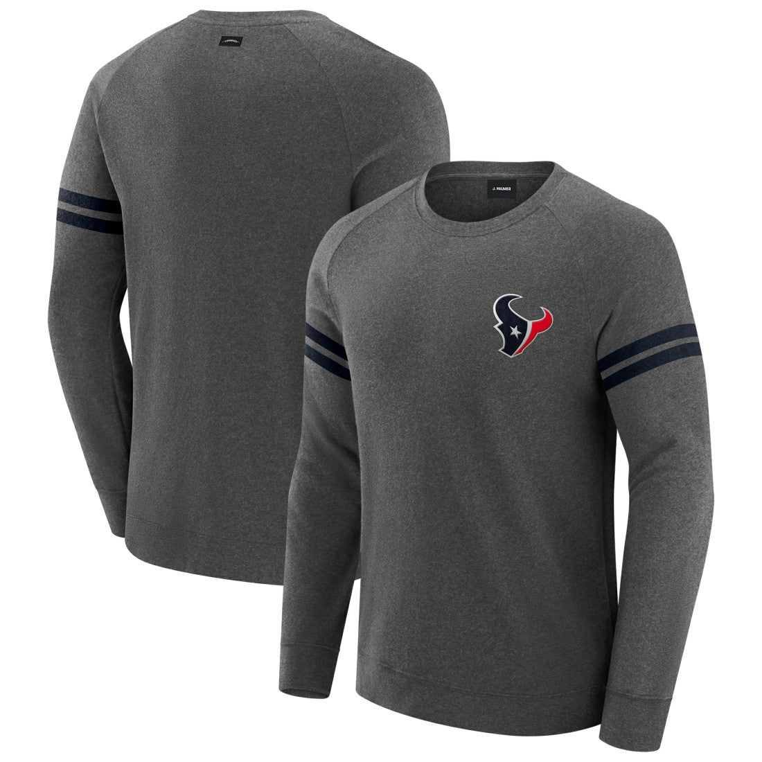 Houston Texans J. Palmer Players Lounge Raglan Tri-Blend Sweatshirt - Dark Heather Gray - NFL