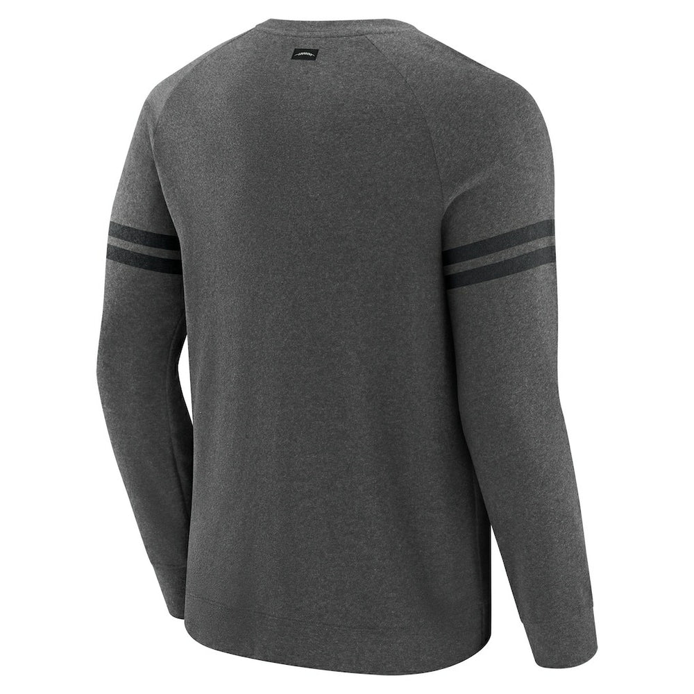 Pittsburgh Steelers J. Palmer Players Lounge Raglan Tri-Blend Sweatshirt - Dark Heather Gray - NFL