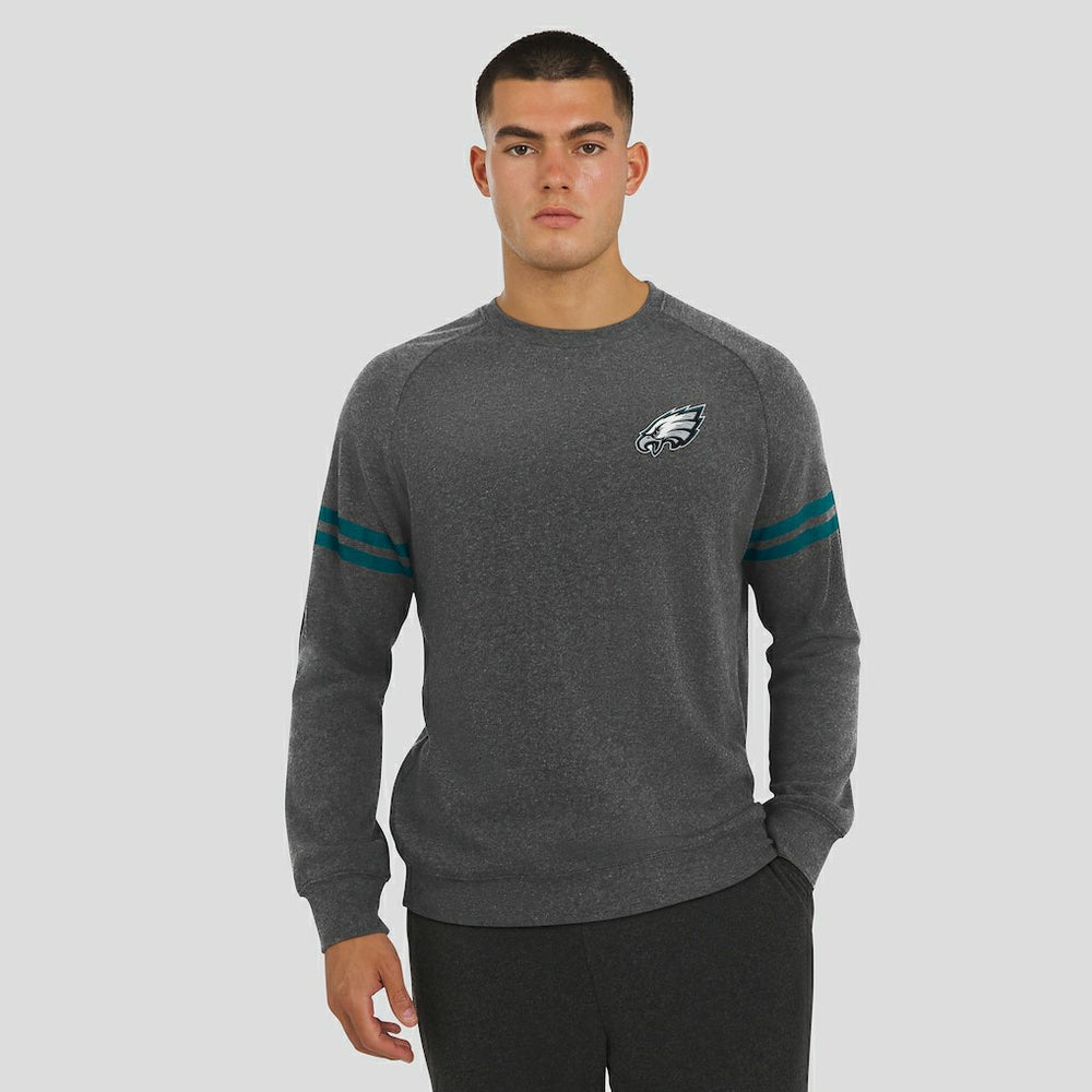 Philadelphia Eagles J. Palmer Players Lounge Raglan Tri-Blend Sweatshirt - Dark Heather Gray - NFL
