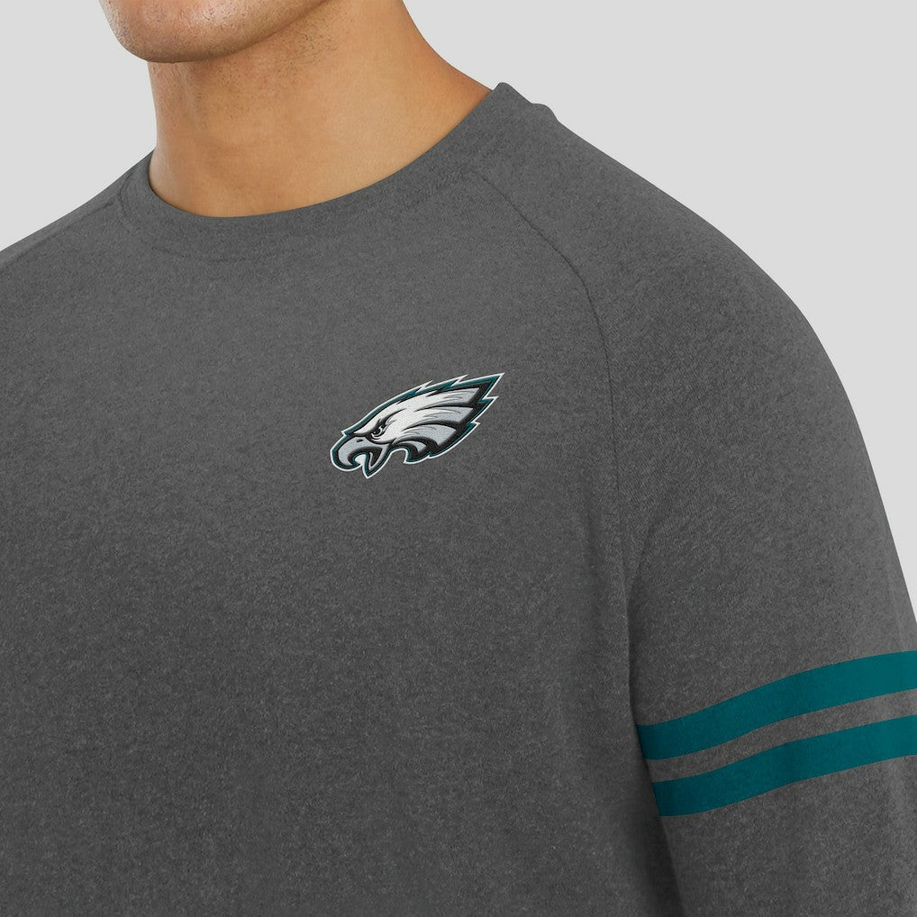 Philadelphia Eagles J. Palmer Players Lounge Raglan Tri-Blend Sweatshirt - Dark Heather Gray - NFL