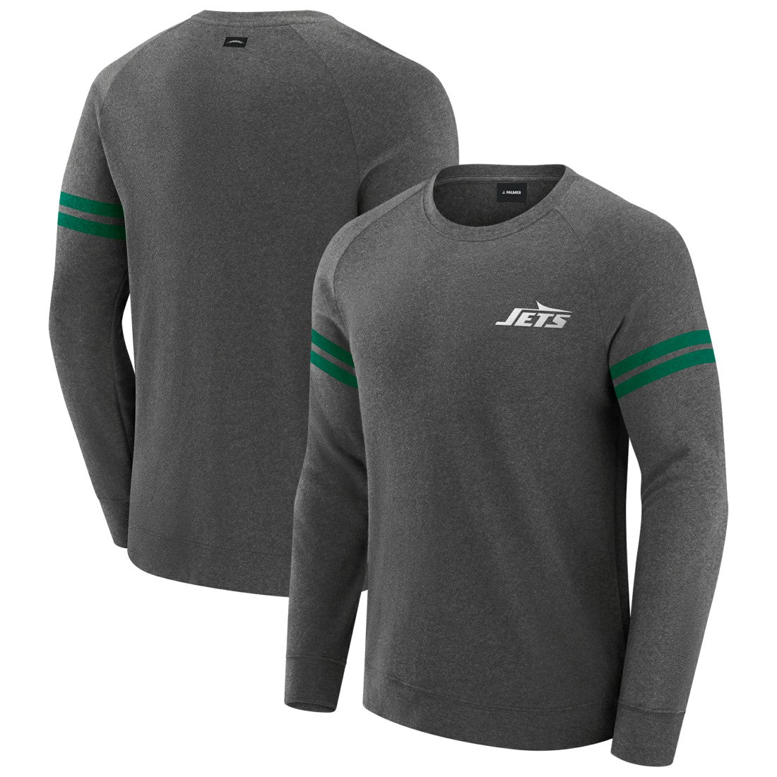 New York Jets J. Palmer Players Lounge Raglan Tri-Blend Sweatshirt - Dark Heather Gray - NFL