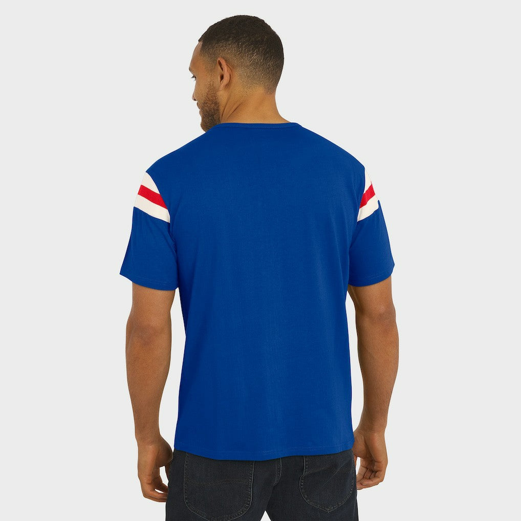 Buffalo Bills Darius Rucker Collection Distressed Throwback Shoulder Stripe T-Shirt - Royal - Fanatics