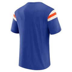 Denver Broncos Darius Rucker Collection Distressed Throwback Shoulder Stripe T-Shirt - Royal - Fanatics