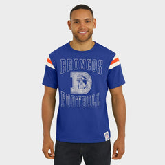 Denver Broncos Darius Rucker Collection Distressed Throwback Shoulder Stripe T-Shirt - Royal - Fanatics
