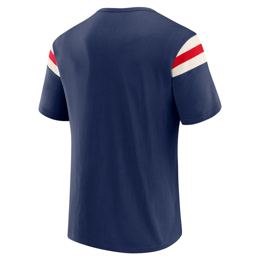 New York Giants Darius Rucker Collection Distressed Throwback Shoulder Stripe T-Shirt - Royal - Fanatics