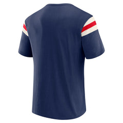 New York Giants Darius Rucker Collection Distressed Throwback Shoulder Stripe T-Shirt - Royal - Fanatics