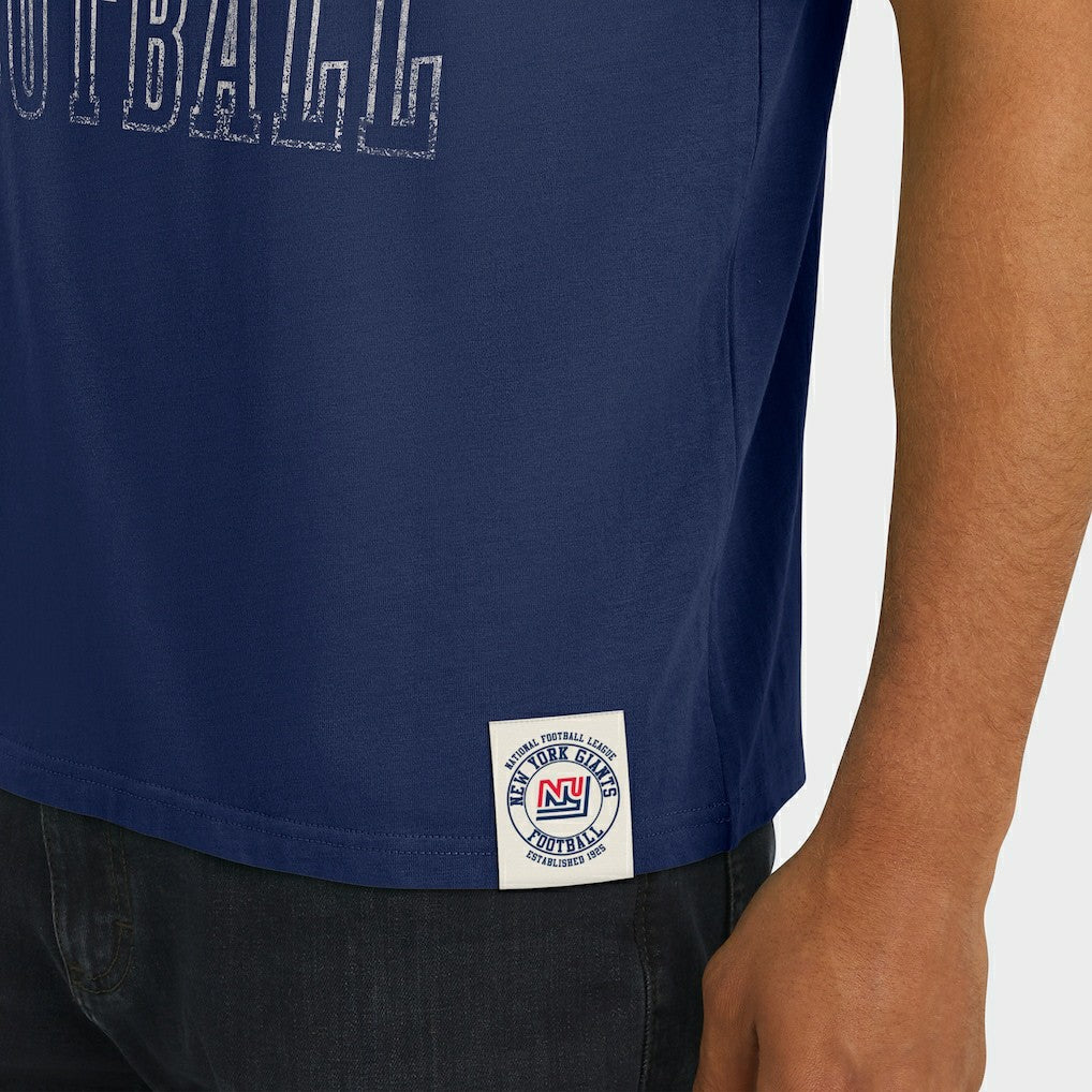 New York Giants Darius Rucker Collection Distressed Throwback Shoulder Stripe T-Shirt - Royal - Fanatics
