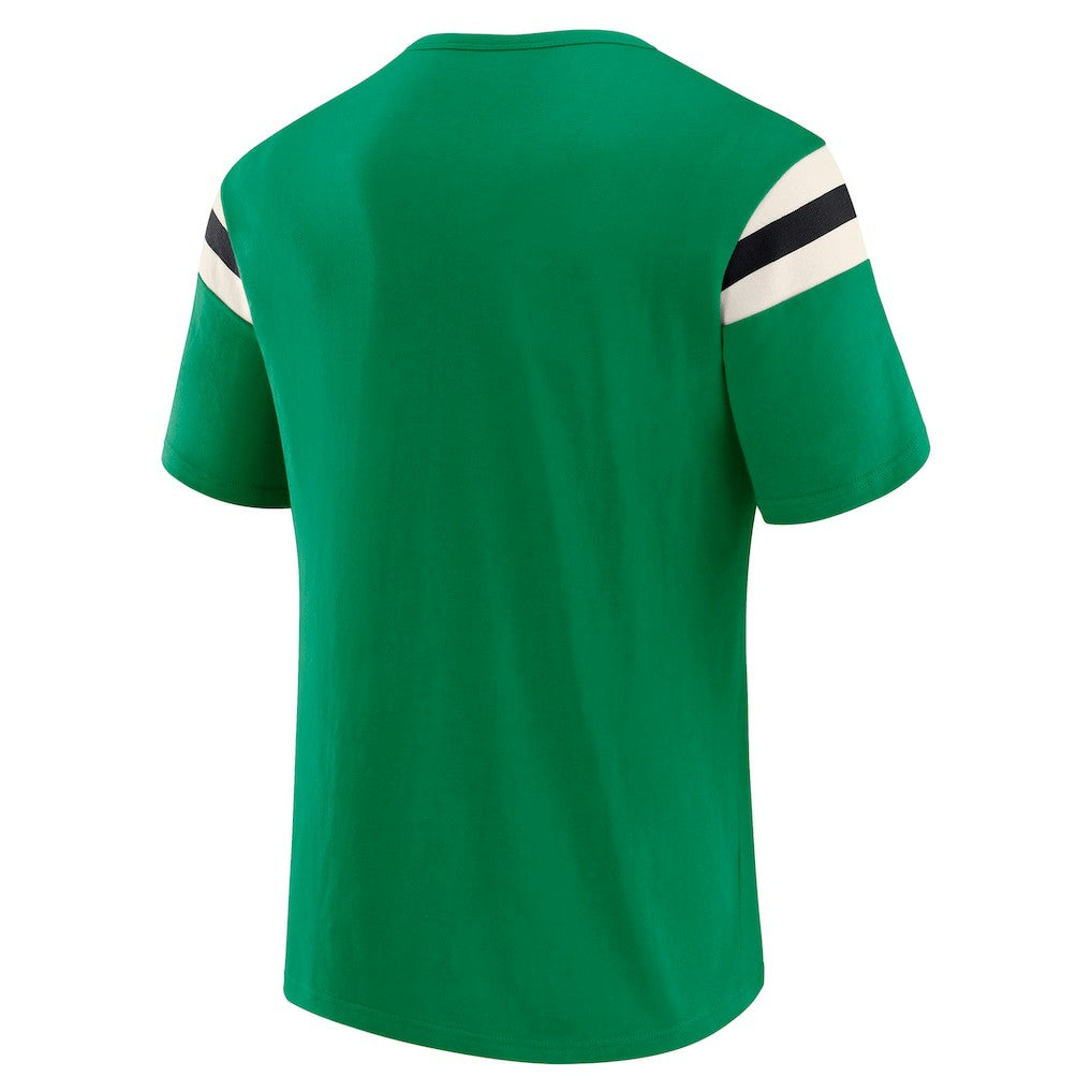Philadelphia Eagles Darius Rucker Collection Distressed Throwback Shoulder Stripe T-Shirt - Kelly Green - Fanatics