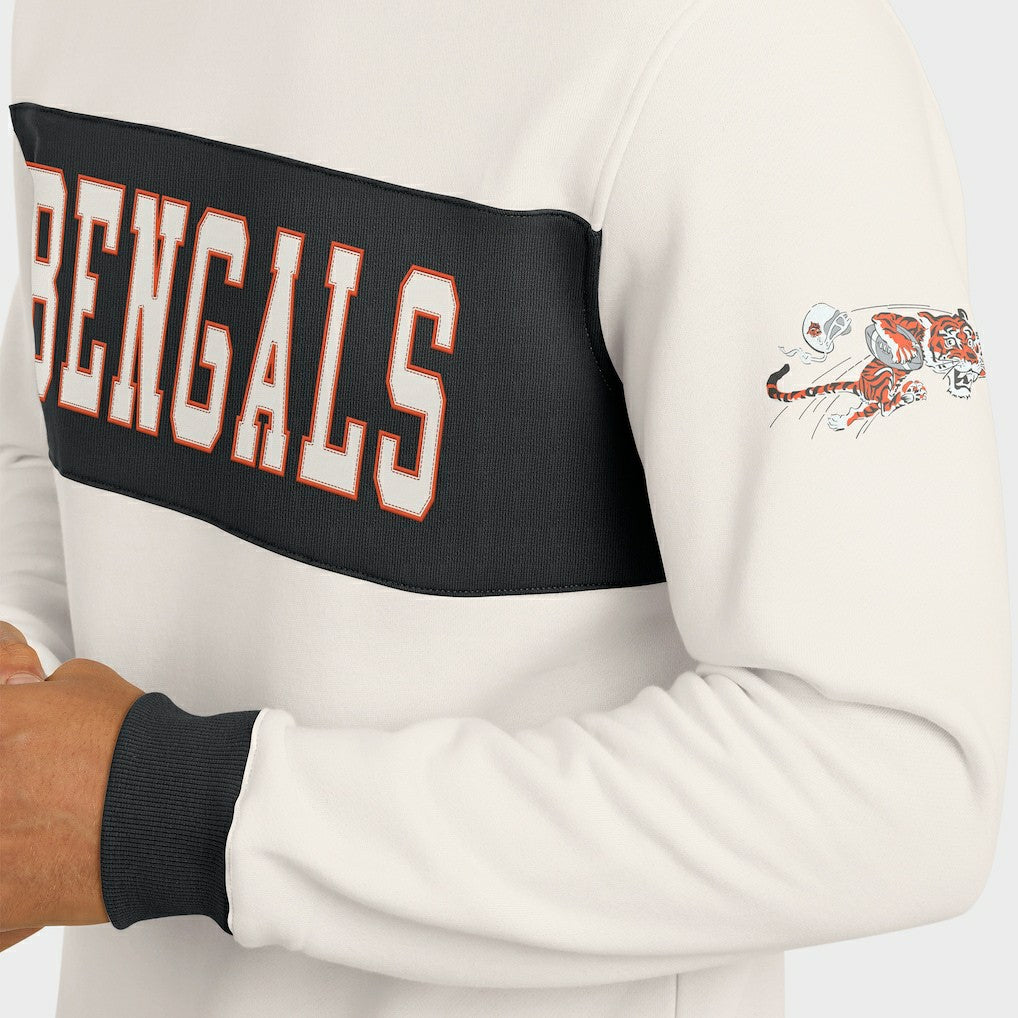 Cincinnati Bengals Darius Rucker Collection Colorblock Pullover Sweatshirt - Cream - Fanatics