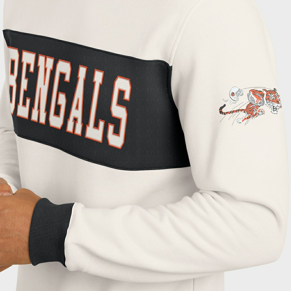 Cincinnati Bengals Darius Rucker Collection Colorblock Pullover Sweatshirt - Cream - Fanatics