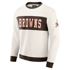 Cleveland Browns Darius Rucker Collection Colorblock Pullover Sweatshirt - Cream - Fanatics